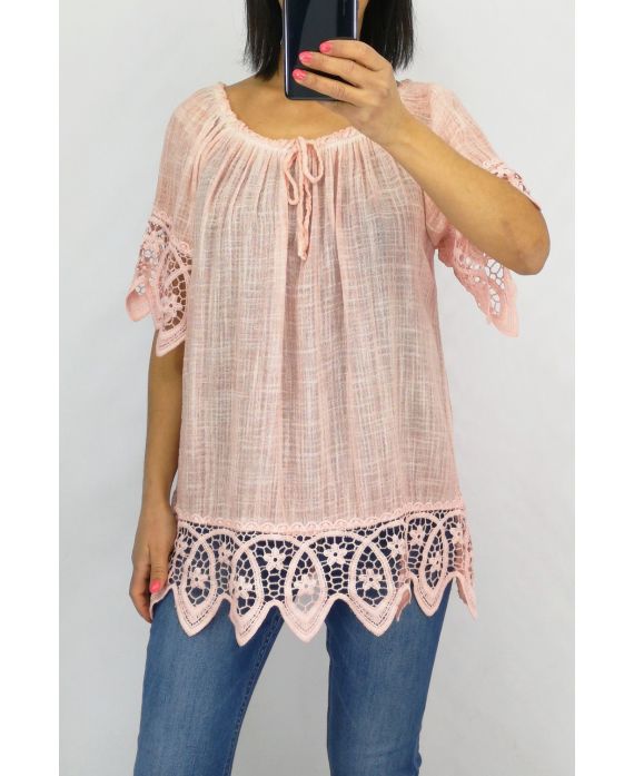 LACE TOP 0597 ROSE