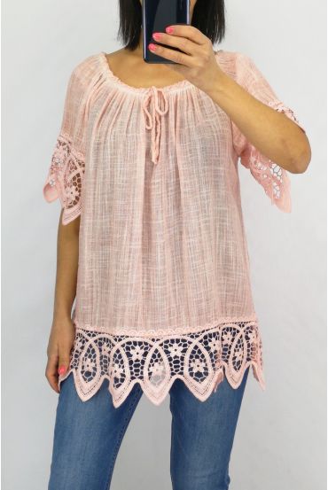 LACE TOP 0597 ROSE