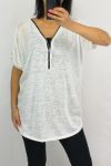 TOP SCOLLO ZIPPEE 0602 BIANCO