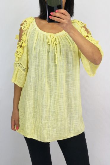 TOP SPALLE DI PIZZO 0603 GIALLO