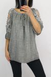 TOP SPALLE DI PIZZO 0603 GRIGIO