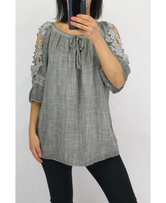 TOP SPALLE DI PIZZO 0603 GRIGIO