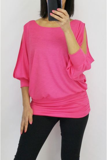 TOP SCHOUDERS OPEN 0600 FUSHIA