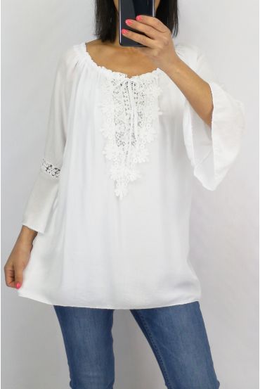 TUNIC NECKLINE LACE 0598 WHITE