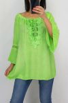 TUNIC NECKLINE LACE 0598 NEON GREEN