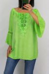 TUNIC NECKLINE LACE 0598 NEON GREEN