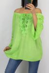 TUNIC NECKLINE LACE 0598 NEON GREEN