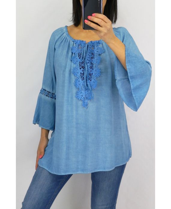 TUNIC NECKLINE LACE 0598 BLUE