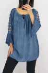 TUNIC SHOULDERS LACE 0601 DARK BLUE