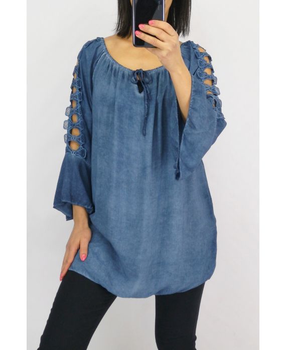 TUNIC SHOULDERS LACE 0601 DARK BLUE