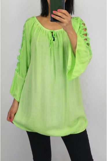 TUNIC SHOULDERS LACE 0601 NEON GREEN