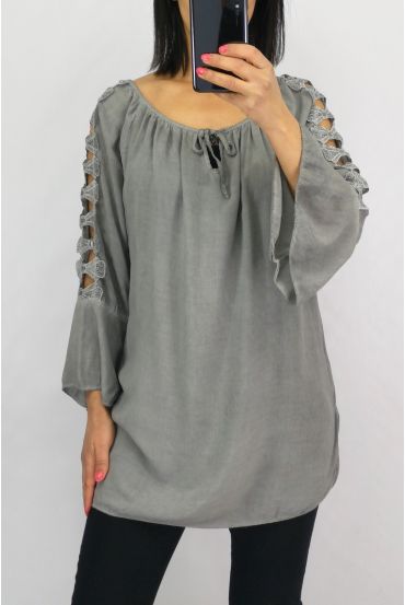 TUNIC SHOULDERS LACE 0601 GREY