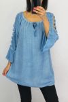 TUNIC SHOULDERS LACE 0601 BLUE