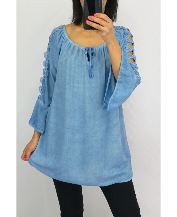 TUNIC SHOULDERS LACE 0601 BLUE