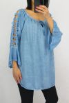 TUNIC SHOULDERS LACE 0601 BLUE