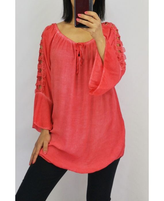 TUNIC SHOULDERS LACE 0601 CORAL