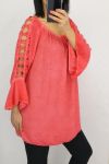 TUNIC SHOULDERS LACE 0601 CORAL