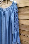 TUNIC SHOULDERS LACE 0601 BLUE