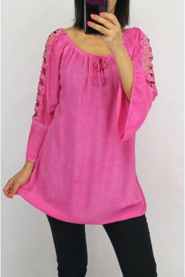 TUNIC SHOULDERS LACE 0601 FUSHIA