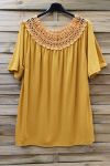 LARGE SIZE TOP NECKLINE LACE 0607 YELLOW