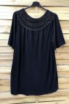 LARGE SIZE TOP NECKLINE LACE 0607 BLACK