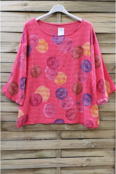 TUNIC PRINTED COTTON 0610 CORAL