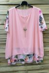 GROOT FORMAAT TUNIEK CLOAKING SUPERPOSEE + KETTING 0608 ROZE