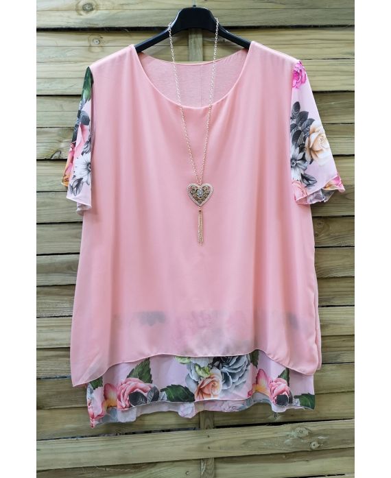 GROOT FORMAAT TUNIEK CLOAKING SUPERPOSEE + KETTING 0608 ROZE