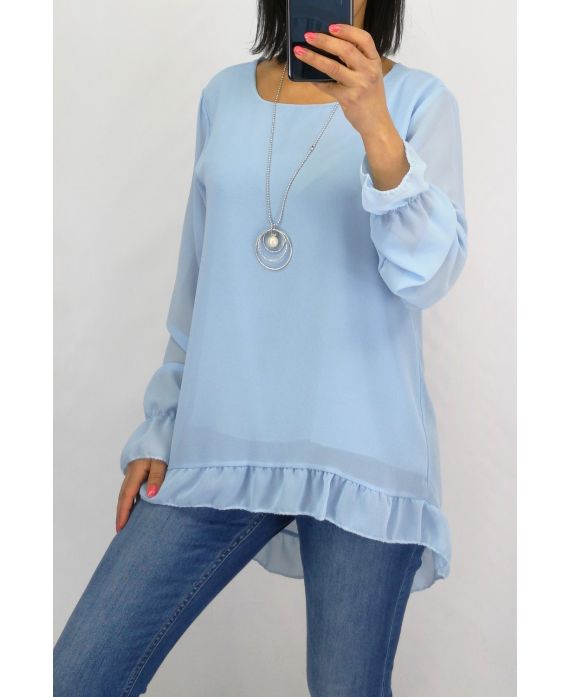 TUNIC + NECKLACE 0520 SKY BLUE