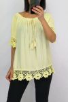 LACE TOP 0599 YELLOW