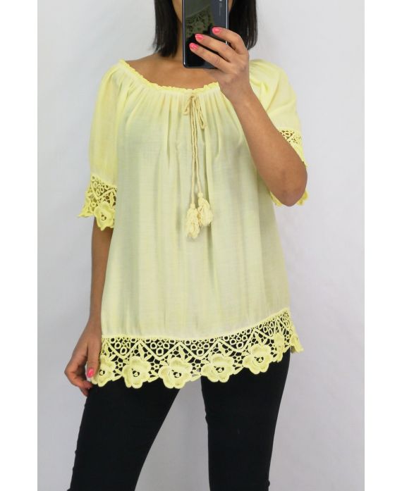 LACE TOP 0599 YELLOW