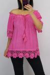 LACE TOP 0599 FUSHIA