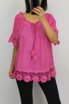 LACE TOP 0599 FUSHIA