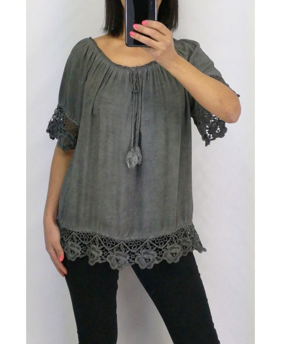 LACE TOP 0599 GREY