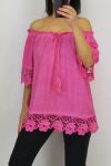 LACE TOP 0599 FUSHIA