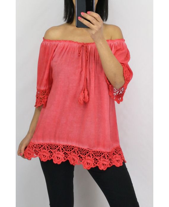 LACE TOP 0599 RED