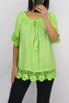 LACE TOP 0599 NEON GREEN