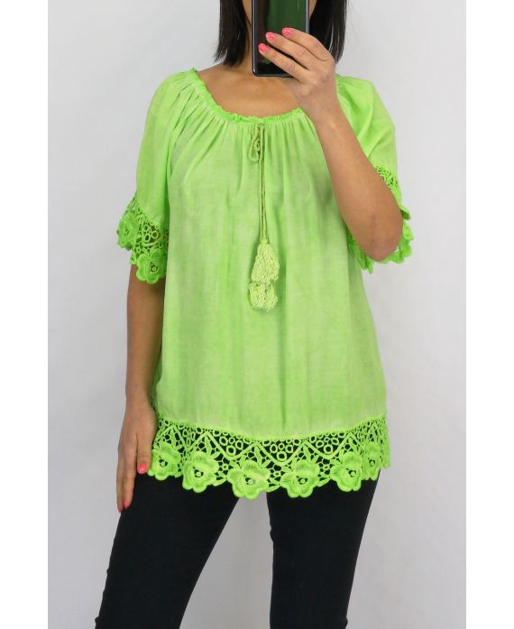 LACE TOP 0599 NEON GREEN