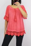 LACE TOP 0599 RED