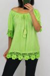 LACE TOP 0599 NEON GREEN