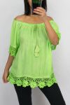 LACE TOP 0599 NEON GREEN