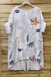 LARGE SIZE TUNIC 2 POCKETS 0620 WHITE