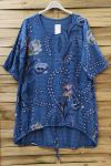 LARGE SIZE TUNIC 2 POCKETS 0620 BLUE