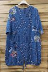 LARGE SIZE TUNIC 2 POCKETS 0620 BLUE