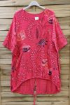 LARGE SIZE TUNIC 2 POCKETS 0620 CORAL