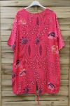 LARGE SIZE TUNIC 2 POCKETS 0620 CORAL