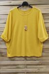 LARGE SIZE TUNIC + NECKLACE 0617 YELLOW