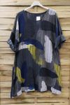 LARGE SIZE TUNIC EFFECT LIN 0618 GREY