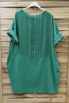 LARGE SIZE TUNIC LONG EFFECT LIN 0625 GREEN