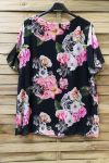 LARGE SIZE TUNIC CLOAK PRINTED 0614 BLACK